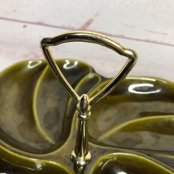 Haeger Relish Tidbit Tray Plate Pottery Vintage 8110 H Four Section Divided - Picture 2 of 7